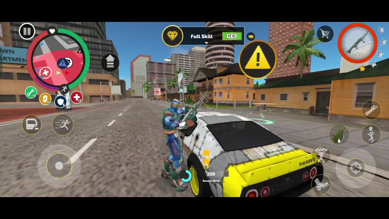 Rope hero powerfull fight (rope hero vice town)rope hero gun