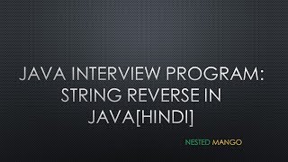 Program String Reverse In Java [Hindi] | AMCAT (Most Asked)