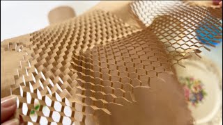 Trying out this Honeycomb Packing Paper (way more fun than bubble wrap!)