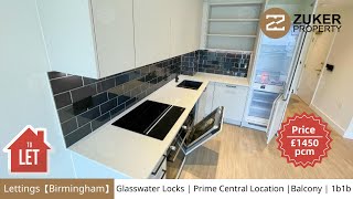 Lettings Birmingham Glasswater Locks Prime Central Location Balcony 1b1b
