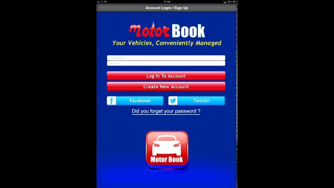 Creating a Motor Book Account