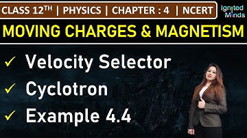 Class 12th Physics | Velocity Selector | Cyclotron | Example 4.4 | Chapter 4 | NCERT