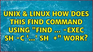Unix & Linux: How does this find command using "find ... -exec sh -c '...' sh {} +" work?