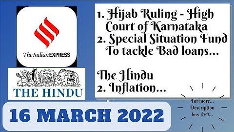 16th March 2022 | Gargi Classes The Indian Express & The Hindu Editorial Analysis | Rajani Kant Lata
