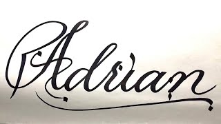 Adrian Name Signature Calligraphy Status | How to Draw, Cursive Calligraphy with Cut Marker News