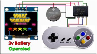Video Game Console Using 8 pin IC only 3v Battery Operated, Attiny85 Oled Display Retro Game Console