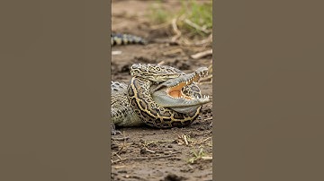 Python vs Crocodile: Epic Riverbank Battle! #shorts