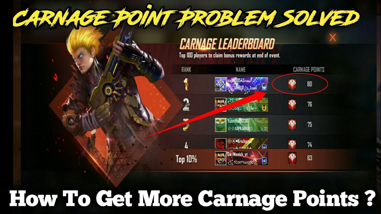 How To Get More Carnage Points, Problem Solved! Garena Free Fire
