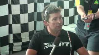 Troy Bayliss chats to the media during the 2009 World Superbike Championship