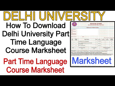 How To Download Delhi University Part Time Language Course Marksheet 2024  #anas_du