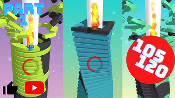 Stack Ball 3D - Gameplay Walkthrough All Levels Part 1 | Levels 105-120 (Android,iOS)