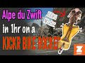 Alpe du ZWIFT in 60 mins - 100Kg/220lbs newbie + Wahoo Kickr Bike ROCKER