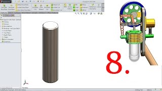 SolidWorks Tutorial Vertical Stirling Engine 8.Support Link Stud