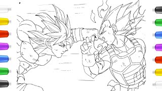 Dragon Ball New Coloring Pages - How to color Goku vs Vegeta