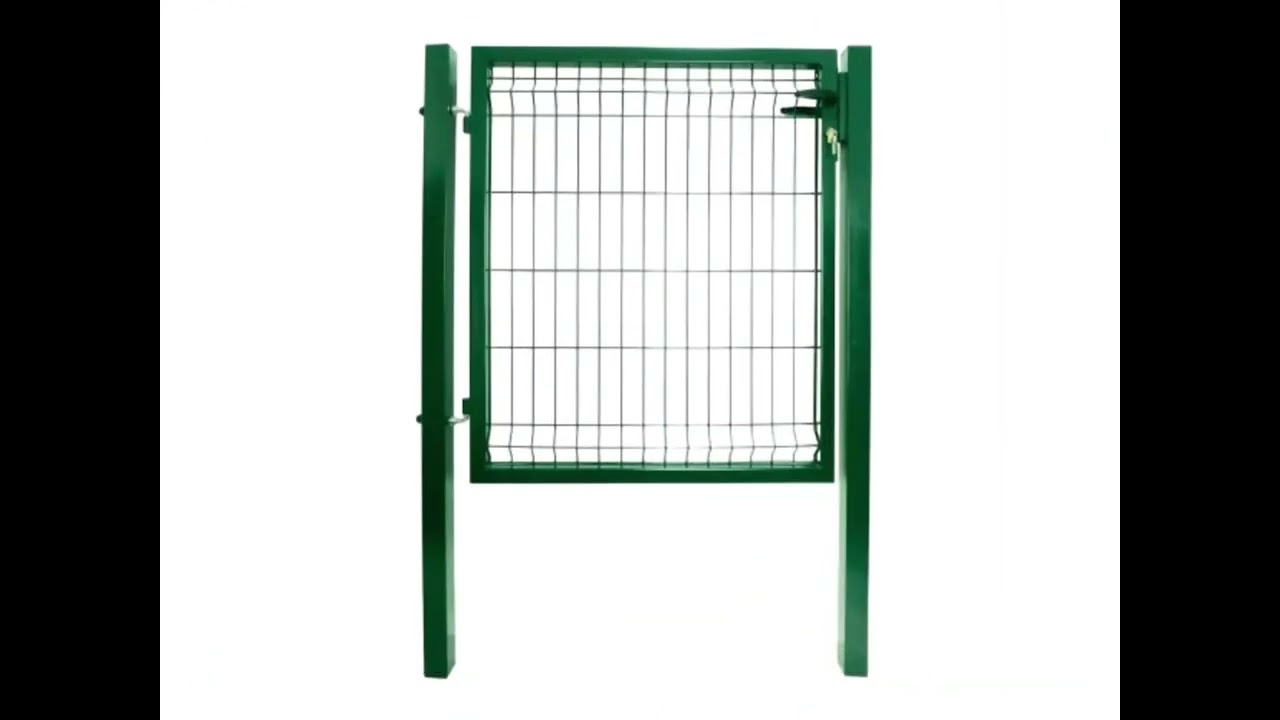 Square Tube Post 3D Wire Panel Gate With Lock For Park Entrance