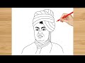 Swami Vivekananda drawing easy step by step - National Youth day drawing competition drawing
