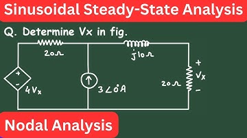 AC Circuit Nodal Analysis with Dependent Source | Sinusoidal Steady State Analysis | Electrical