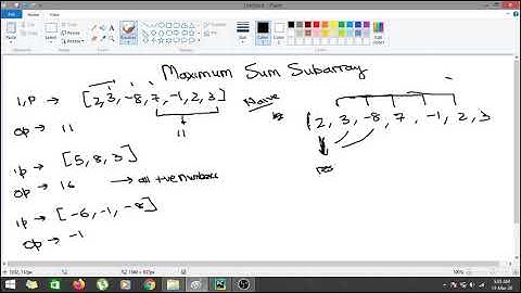 Maximum Sum Subarray Part 1