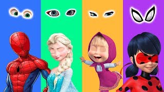 Funny Wrong Eyes Videos For Kids - Spiderman Frozen Elsa Masha Ladybug Finger Family Rhymes For Kids