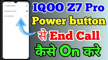 Iqoo Z7 Pro 5g Power Button End Call Setting Kaise On Kare // Power Button End Call In Iqoo Z7 Pro