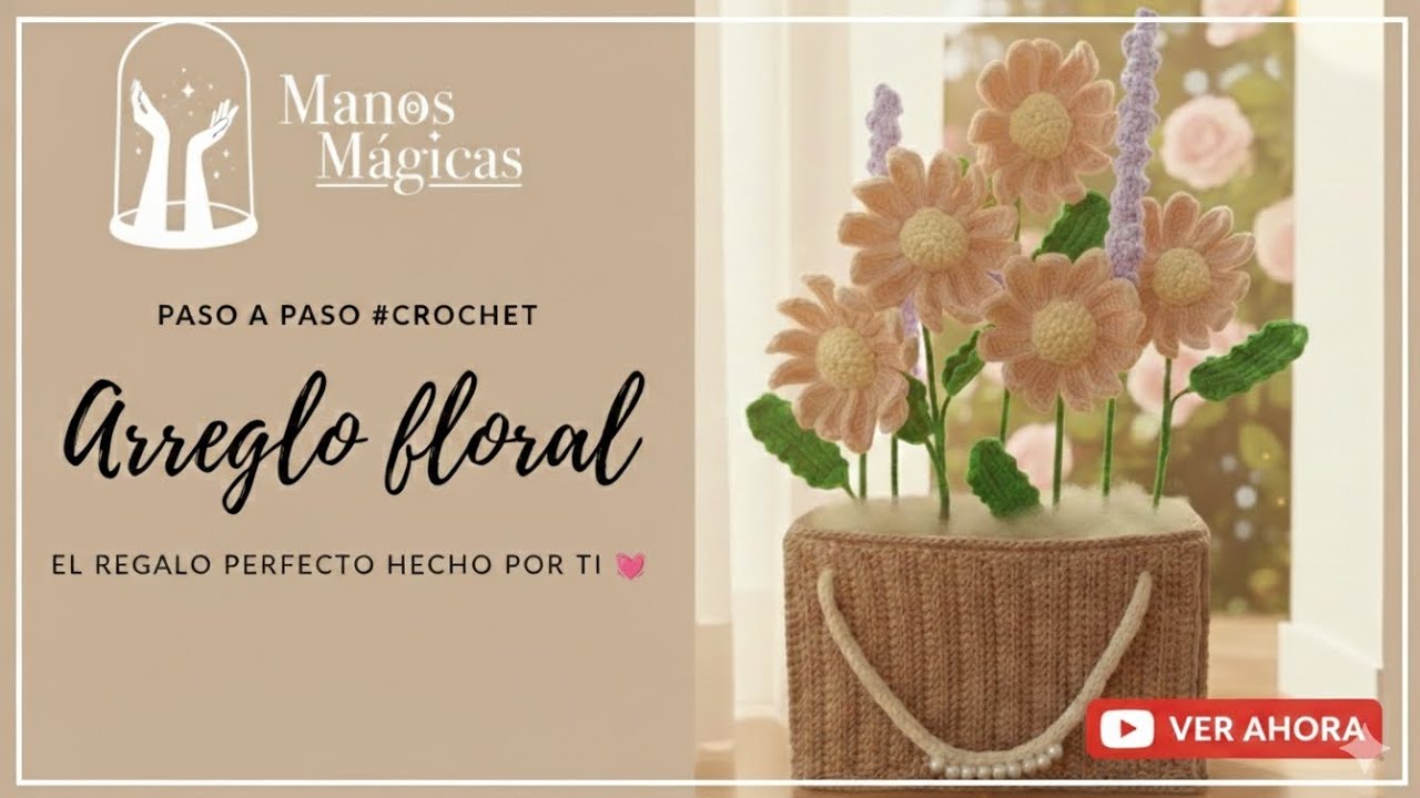 Tutorial Crochet: El arreglo de flores más lindo que verás hoy 😍