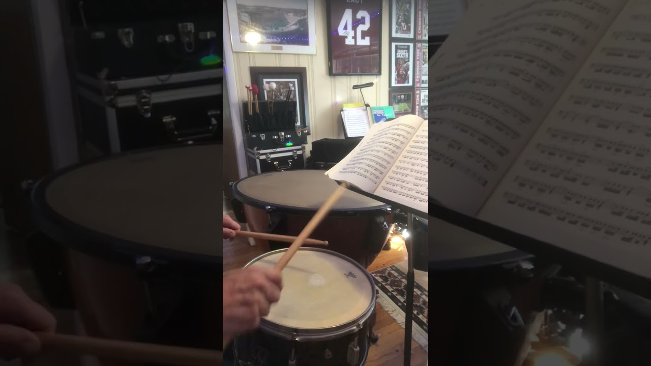 Etude in 5/8 for Snare Drum, page 67 (snares off) Modern School for Snare Drum by Morris Goldenberg