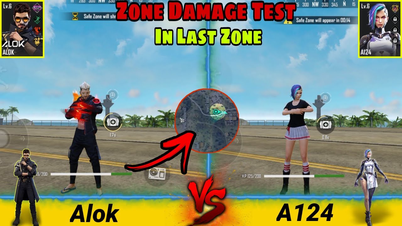 ALOK VS A124 IN ZONE TEST FREE FIRE - GARENA FREE FIRE