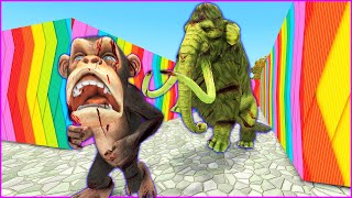 Temple run Funny monkey vs Zombie mammoth vs Bull in maze | Dino ep.14 screenshot 5