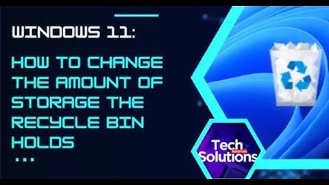 How to Change the Amount of Storage the Recycle Bin Holds (Windows 11)