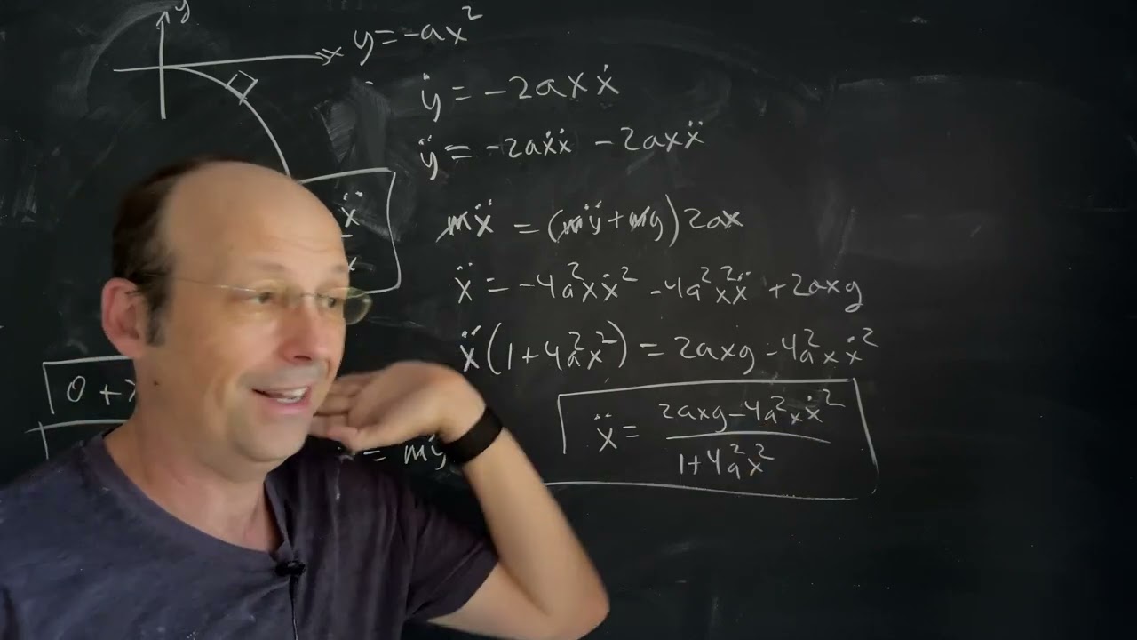 Lagrangian Mechanics: Would a Block Fall Off a Parabolic Path?