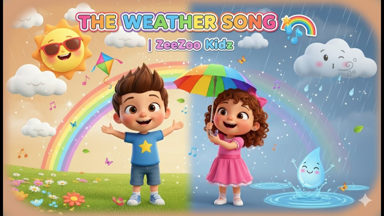 🌦️ The Weather Song | Sunny, Rainy, Windy & Snowy Days | Nursery Rhymes ...