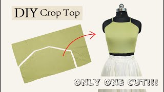 DIY Quick & Easy Crop Top Tutorial | Just one cut! | Summer Crop Top Tutorial