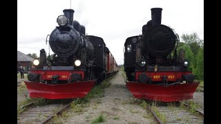 Vildmarkståget Ånglok Inlandsbanan 25 aug. 2021. Steam engine pulled train.