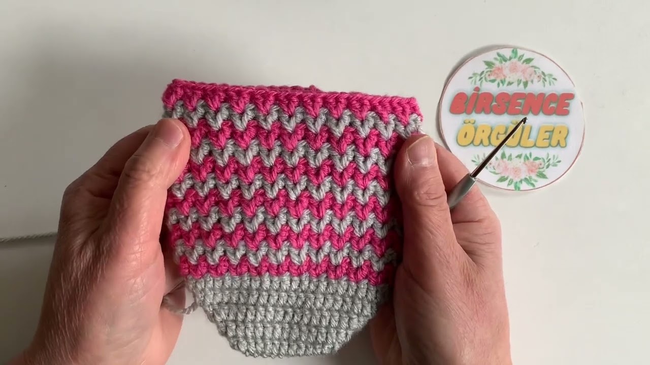 TIĞ İŞİ / İKİ RENKLİ / KOLAY PATİK MODELİ !!!