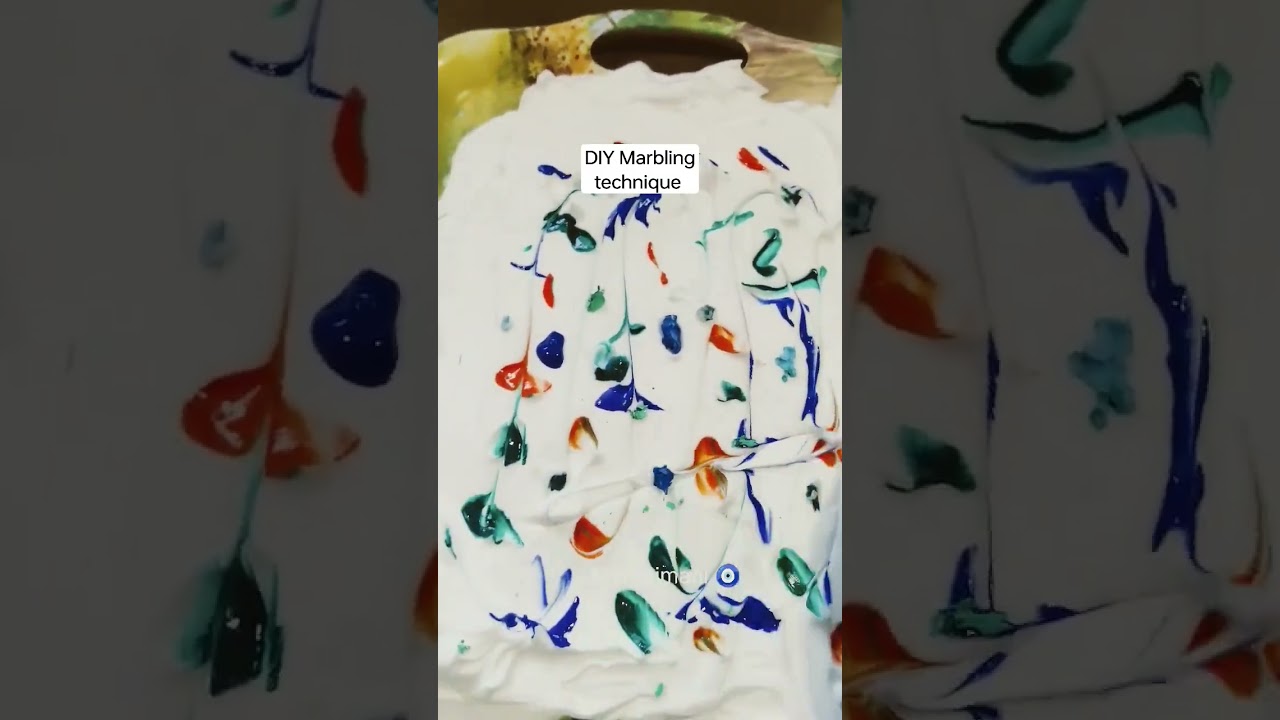 Marbling technique for making background for Card, scrapbook 