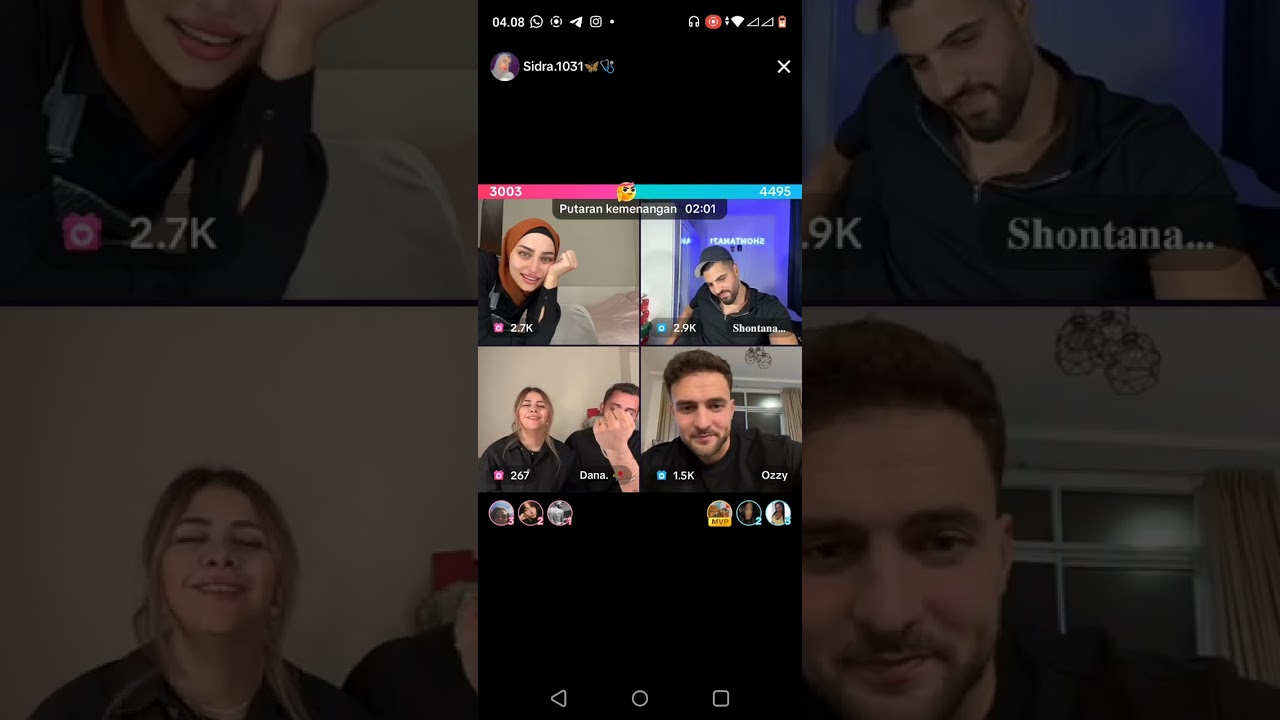 Shontana, Ozzy, SIdra live tiktok