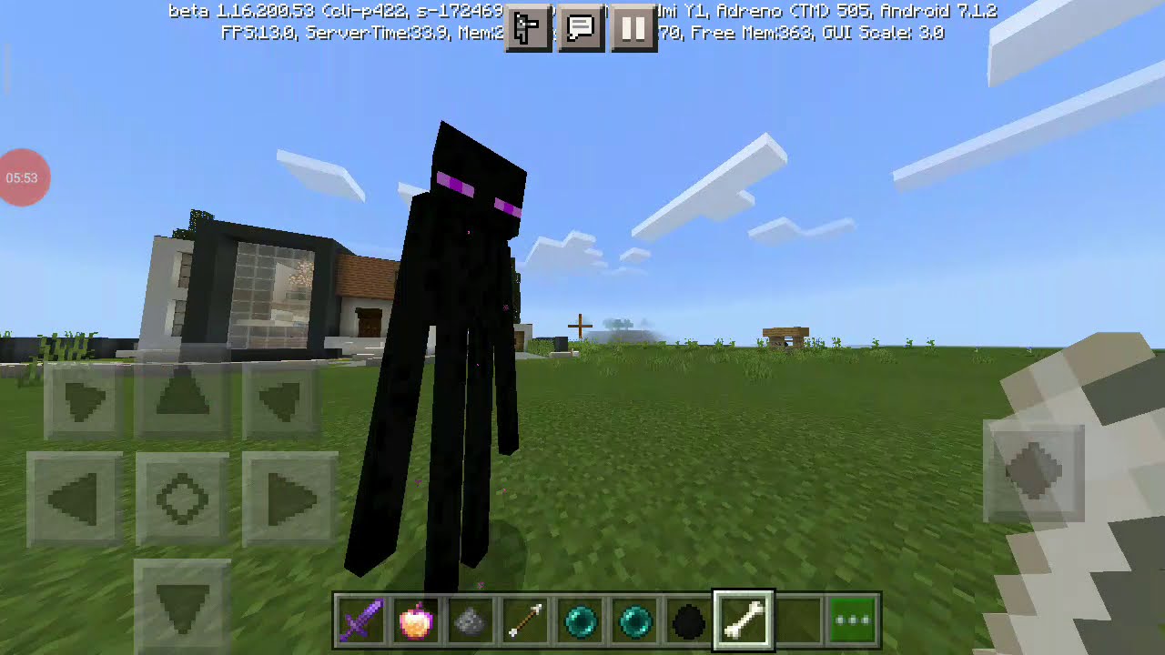 Minecraftattacking the mobs with my tamed enderman YouTube