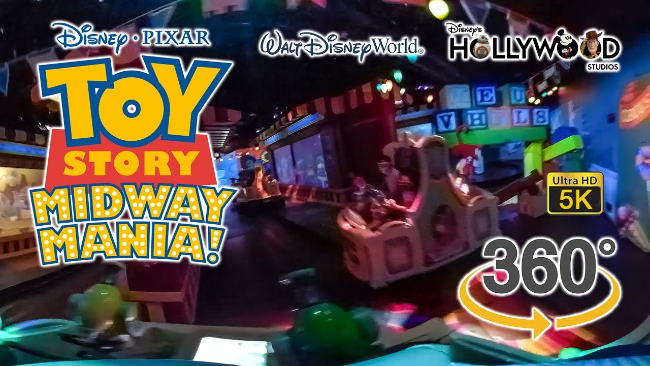 VR 360 Toy Story Midway Mania On Ride Ultra HD 5K POV Disney's Hollywood Studios 10-26-2020