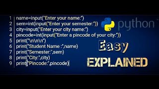 PYTHON - Easy Program Explained : Student Information @OMTEJASSciTech