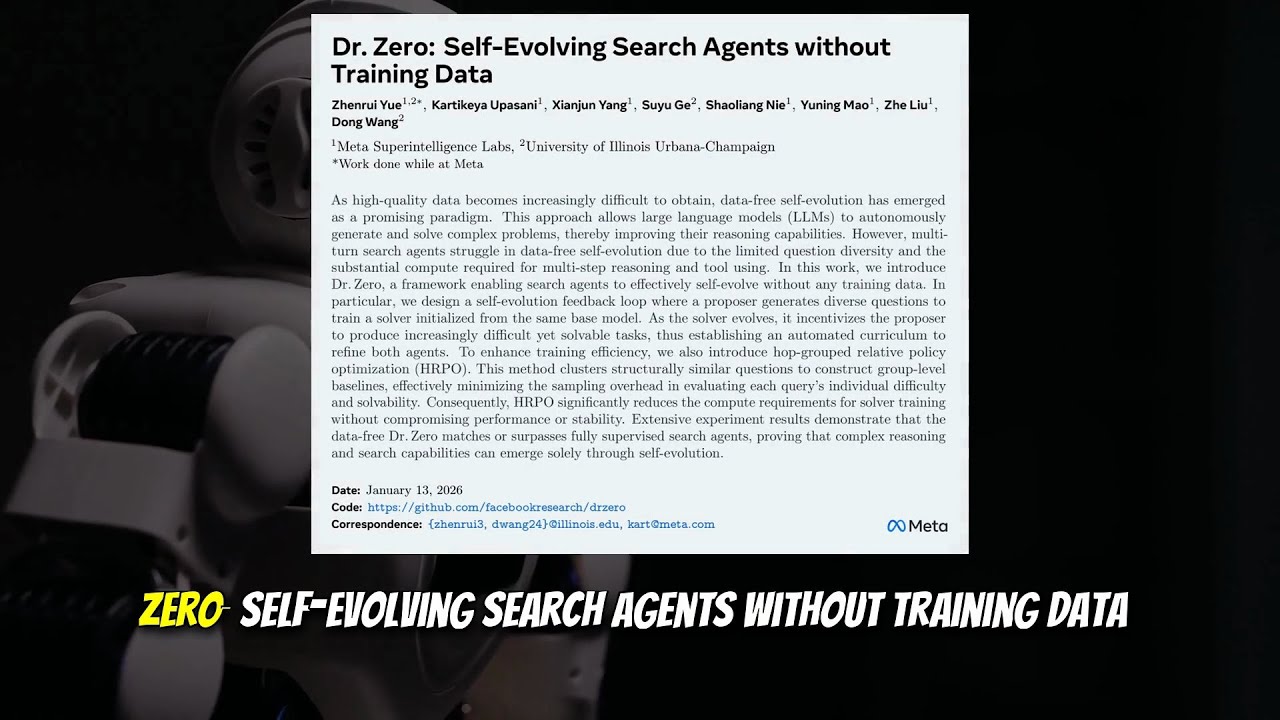Dr. Zero: Self-Evolving Search Agents without Training Data (Jan 2026 ...