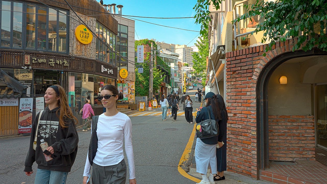Sunny Sunday Walk in Gangnam Street ☀️ Seoul’s Iconic Streets | 4K HDR