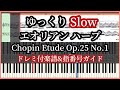 ショパン エオリアンハープ ゆっくり 指番号 Chopin Etude Op.25 No.1 Slow Tutorial