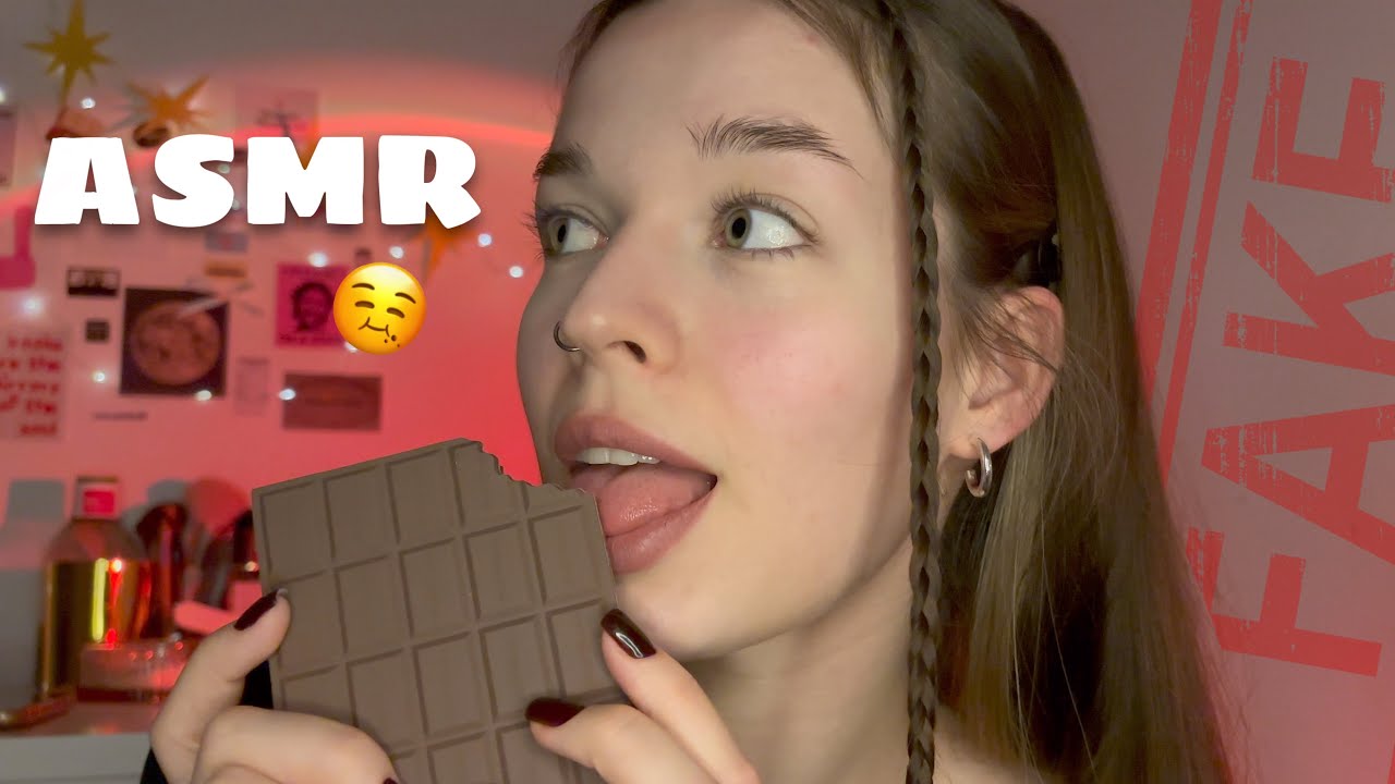 asmr eating fake food ||☾°₊⊹плямканье и жевание фейковой еды★⋆.⊹