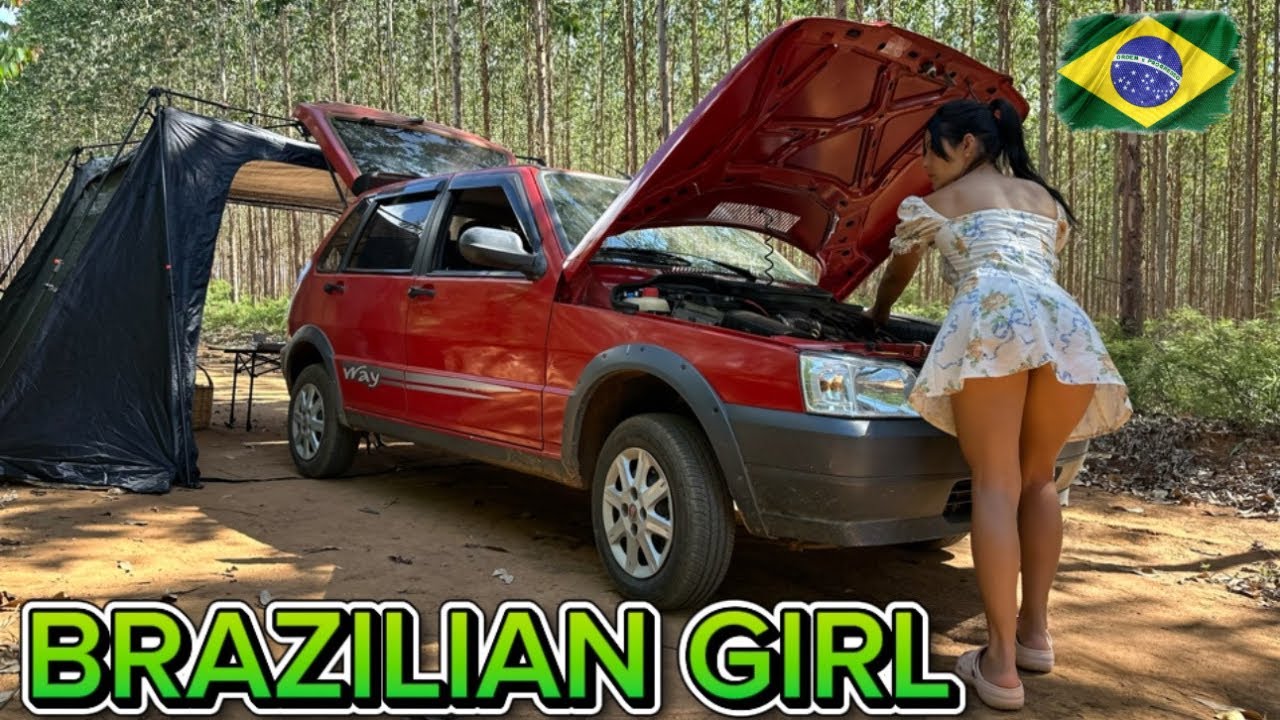 FIRST TIME CAMPING ALONE IN A CAR IN THE BRAZILIAN FOREST WITH A LUXURY TENT