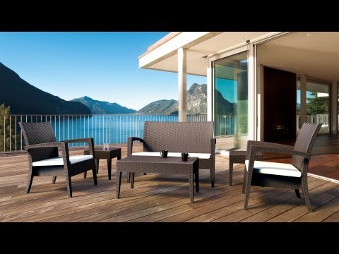 Комплект садових меблів Siesta Miami Lounge Set (диван 2-місний, 2 крісла, стіл), видео 1