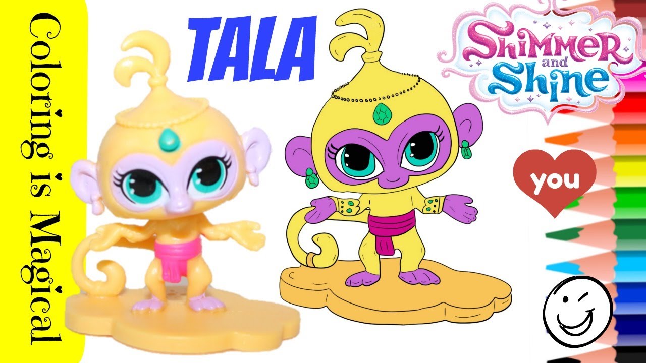 Tala Monkey Shimmer and Shine Toy Coloring Page Video टिमटिमाना और