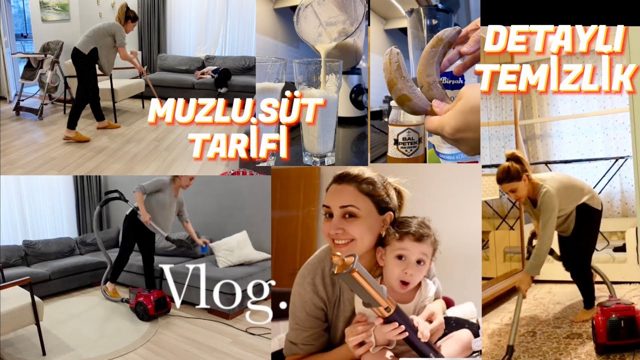 Foşur foşur Detaylı temizlik 🧼 muzlu süt tarifi.  VLOG 📸