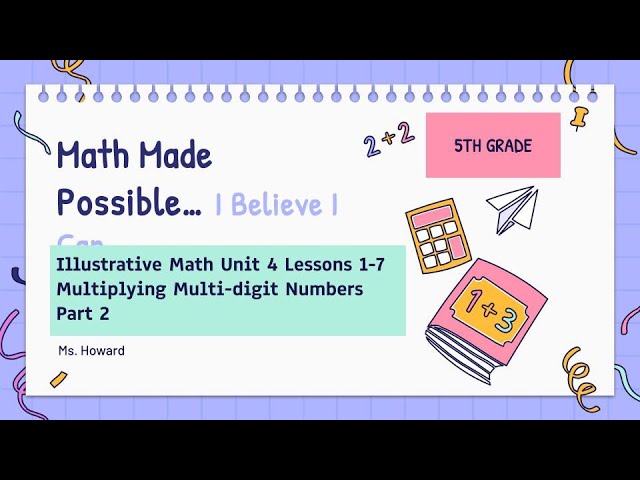 IM Grade 5 Unit 4 Lesson 1-7 Multiply 3-Digit by 2-Digit Numbers