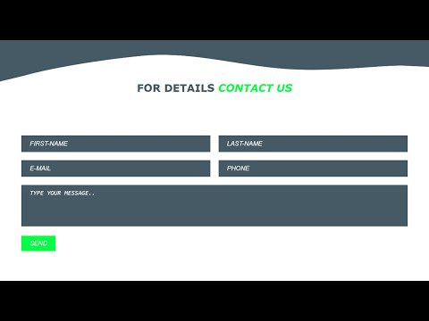 Responsive Contact Us Form Using Only HTML and SASS