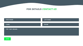 Famous Responsive Contact Us Form Using Only HTML and SASS Wealth